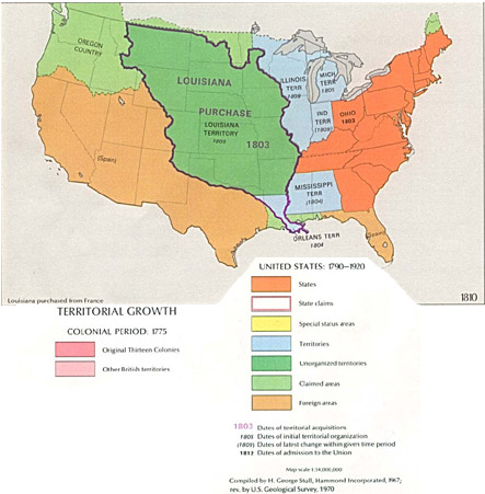 us map of 1803. MAP OF US LAND EXPANSION.